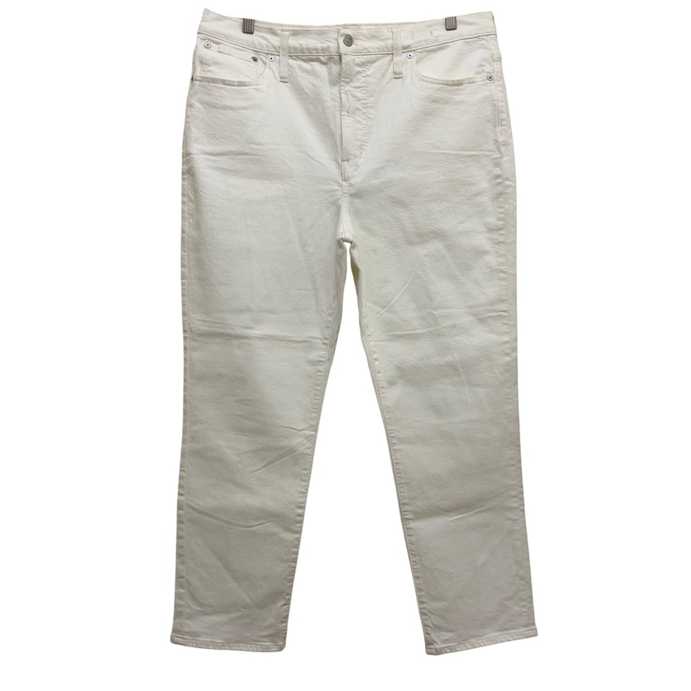 Madewell The Perfect Vintage Jean Size 32 White High Rise Straight Leg Classic